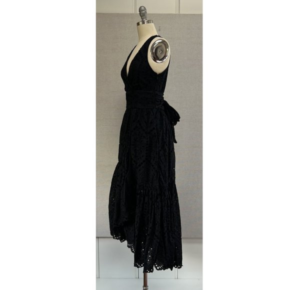 *SOLD* NWT Anthropologie Maeve Black Eyelet Wrap Dress - 2 - Picture 4 of 11